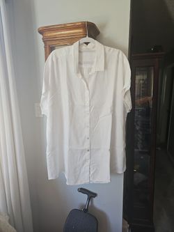 White Button-Down Shirt Dress