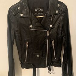 Unique Design Women’s Black Leather Jacket Small