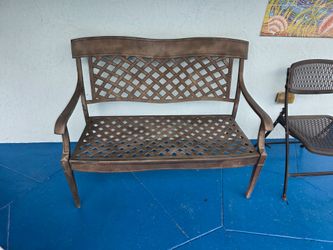 Cast Aluminum Outdoor Patio Loveseat Bench
