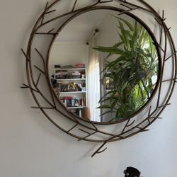 Wall Hanging Brass Art Deco Mirror