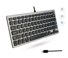 Macally Small USB Wired Keyboard for Mac and Windows