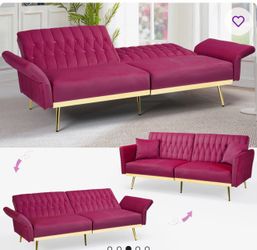 Pink sleeper couch