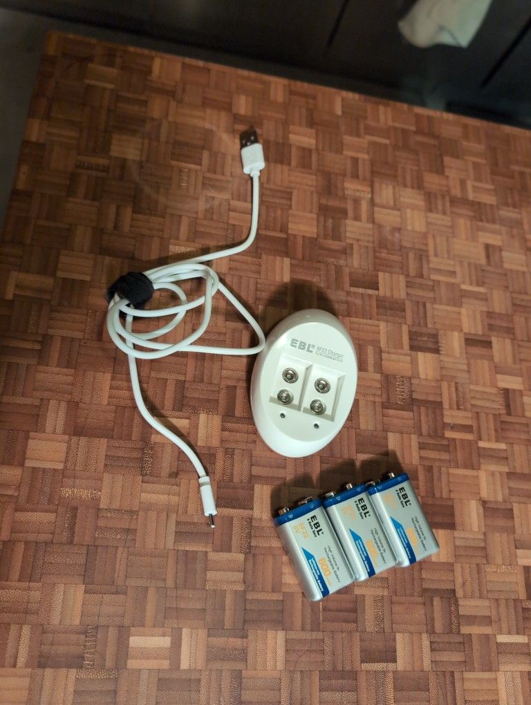 3x 9v rechargable li-ion battery with charger
