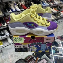 Reebok Question Low BBC Yellow/Purple - Size 10
