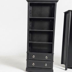 Black Book Case Shelf With Drawers 