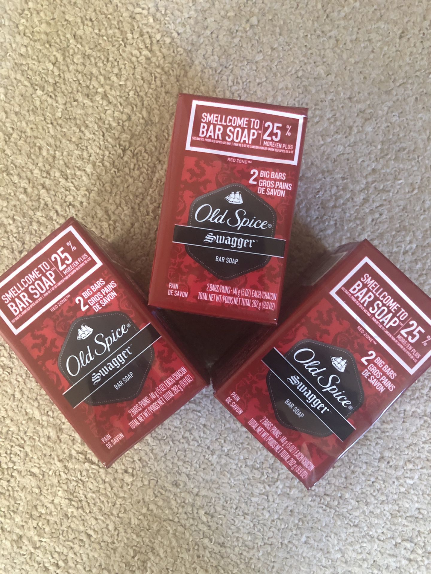3 Old Spice soap bars