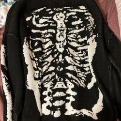 women’s nasty gal large Long Sleeved Sweater Tunic With Skeleton Design