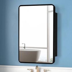 NEW 24 in. W x 30 in. H Rectangular Iron Medicine Cabinet with Mirror