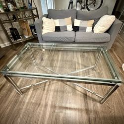 Coffee Table Chrome and Glass