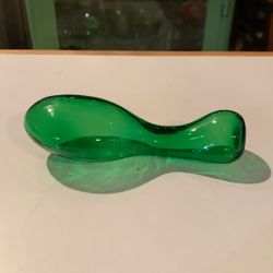 Antique Glass darner blown glass Forest green 5.25" Long