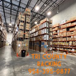 New & Used Pallet Racks Beams Uprights Wire Decks Industrial Shelving Forklifts Warehouse Storage 