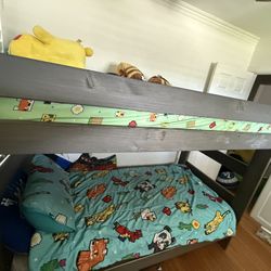 Gray Wood (smoke Finish) Bun Bed  Without Mattresses 