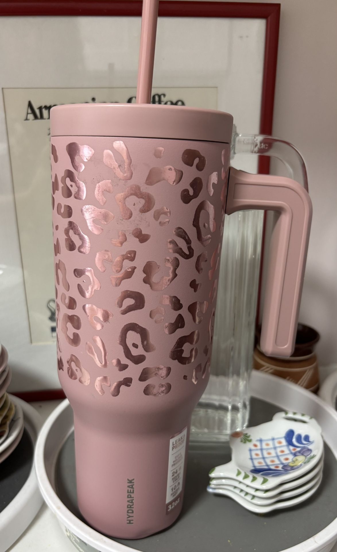 Pink Hydropeak Tumbler With Leopard Print
