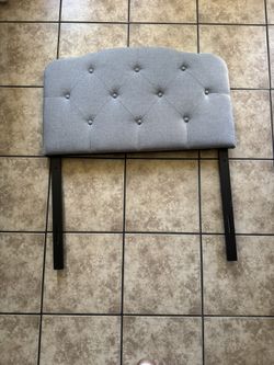 Gray Upholstered Twin Headboard