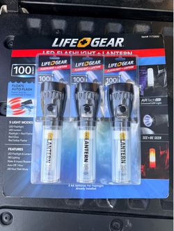 Brand New Life Gear LED Flashlight Lantern 3 Pack