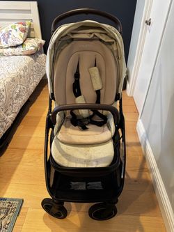 Nuna MIXX2 Stroller — Vegan Leather Handlebar, Full Recline