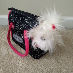 Pucci Pups White 6" Stuffed Animal And Carrying Case