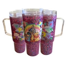 Large Snowglobe Tumbler 40oz W/ Handle Disney Design
