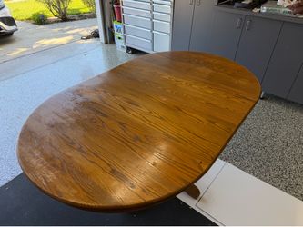 Solid oak table and barstools