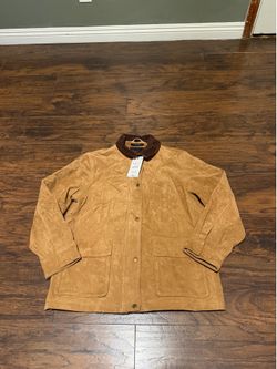 Zara women’s suede leather barn jacket size M
