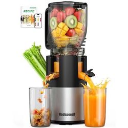 Godspeeds Juicer Machines with 5.8" Large Feed Chute, Slow Masticating Cold Press Juicer Whole Frui