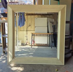 Wood Portrait Concave Framed Mirror