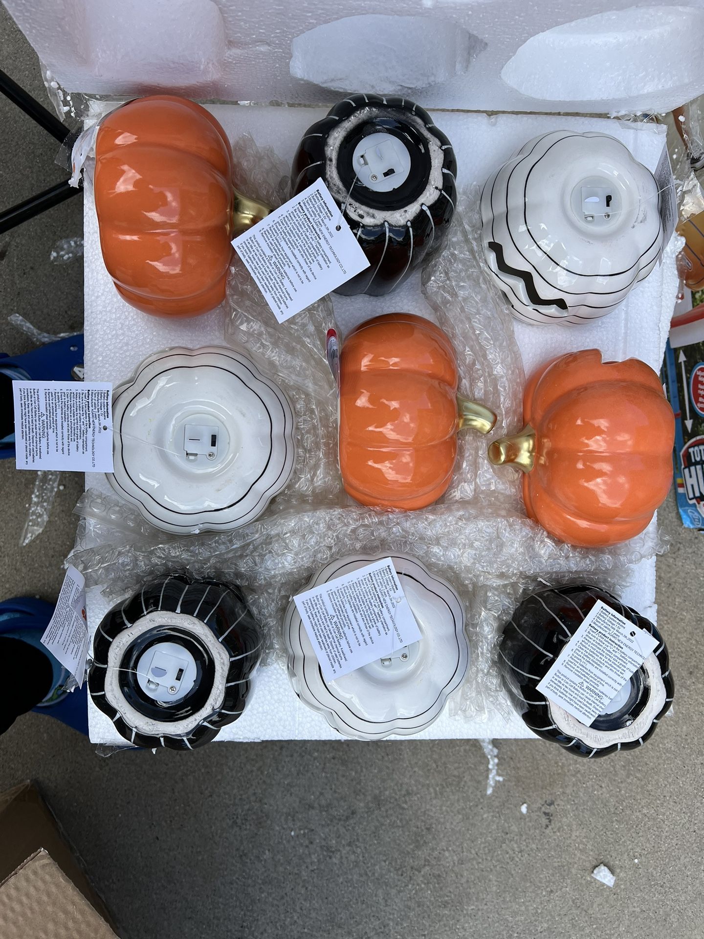 Halloween Light Up Ceramic Decor Pumpkin Set