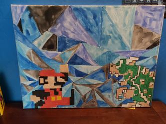 Canvas super mario retro painting