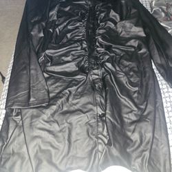 Faux Leather Black Dress Size 2x.