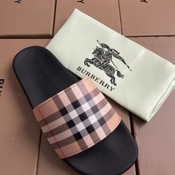 Burberry Checker Beige Designer Slides  