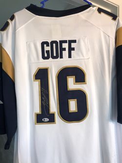Rams QB Goff autograph jersey comes w/ COA