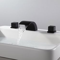 Victoria Modern Waterfall Widespread 2-Handle Bathroom Sink Faucet
