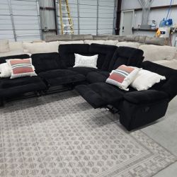Cozy Reclining Dark Sectional Couch 🚛 SAME DAY DELIVERY AVAILABLE  🚚