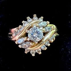 Diamond Wedding Ring Set in 14k Gold Size 8