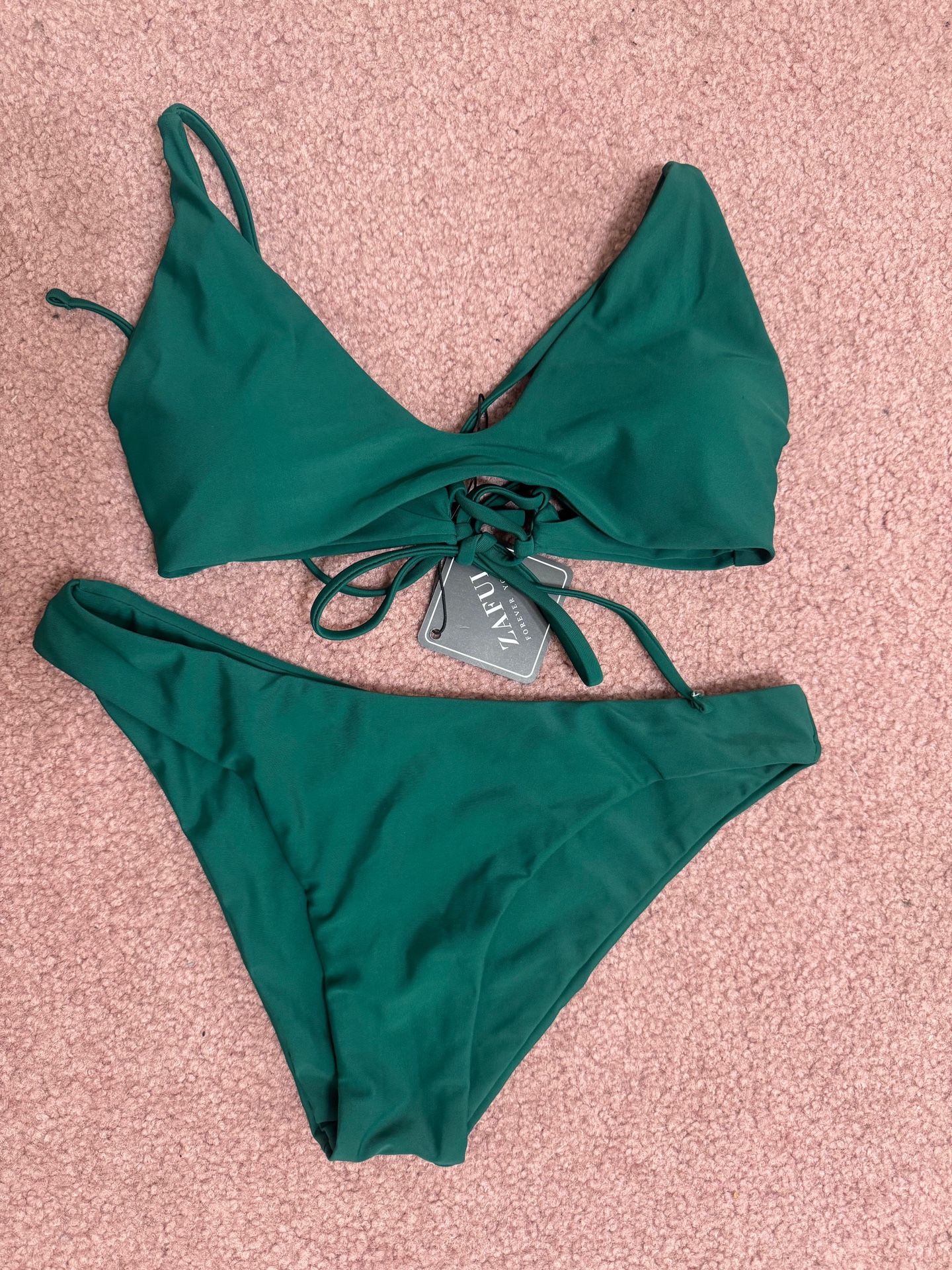 New Small green bikini swimsuit bathing suit festival boho