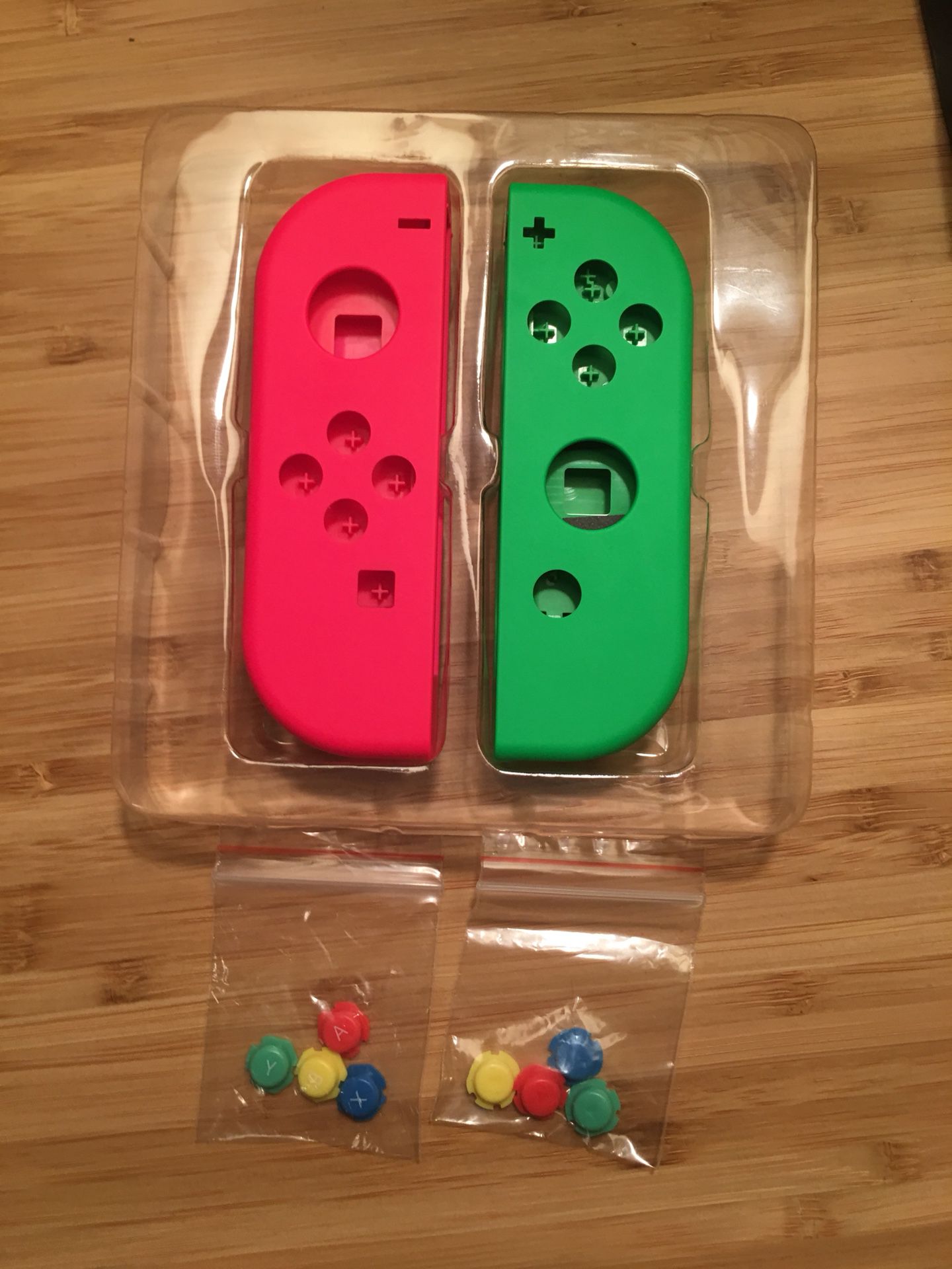 Neon Pink and Green Joy Con Shells Nintendo Switch OEM