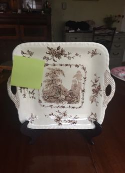 Vintage Watteau Brown transferware Platter