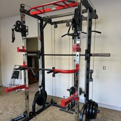 NEW GOLIATH Smith Machine With Pulley System  Add Straight Barbell, Bench  , Attachments For Your Weights 