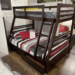 Brand New Bunk Bed, Includes Full And Twin Mattress 🔥