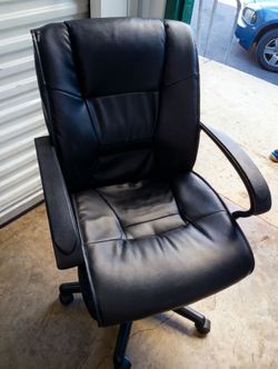 Black leather office chair