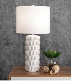 2 Franklin 25 in. White Contemporary Table Lamp with Shade