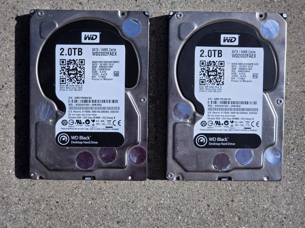 2TB Hard Drives Matched Pair