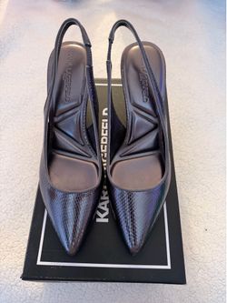 Karl Lagerfeld Dark Silver Slingback Heel
