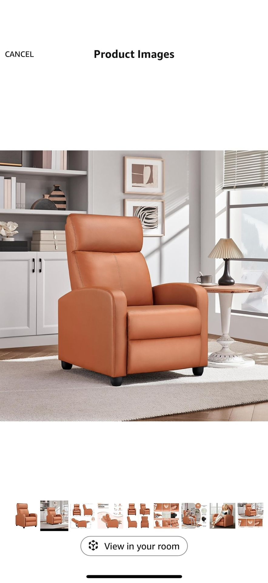 NIB Recliner Chair PU Leather Recliner