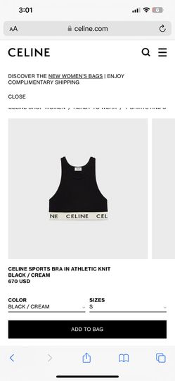 Women's Celine sports bra in athletic knit, CELINE