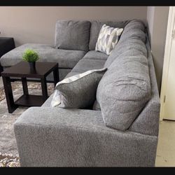 Light Gray Cozy Casual Sport L Medium Sectional With Chaise 💥 Brand New✅ Best Price 💯