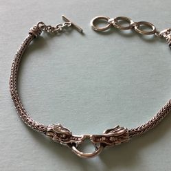 Sterling Silver Dragon Head Bracelet