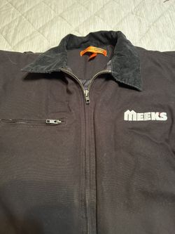 Corner Stone Canvas Work Jacket Company MEEKS Logo Mens XL Black Full Zip-Snaps at Waist & Wrist