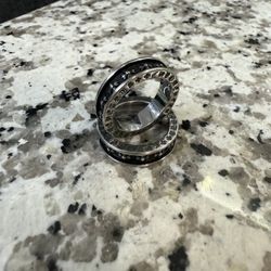 chrome heart style rings