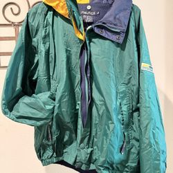 Nautica XL Vintage Windbreaker Double Zipper Jacket
